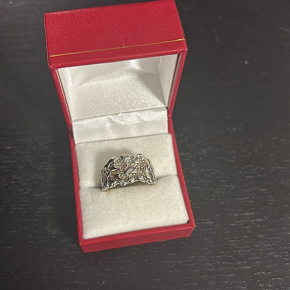 Men's silver ring 925 sterling cz stone 7size